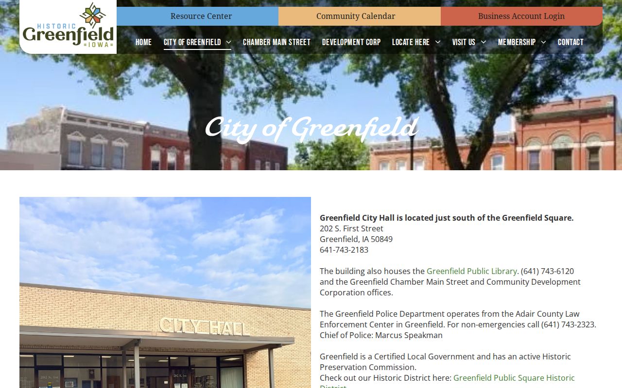 Greenfield warrant records city and police contact page
